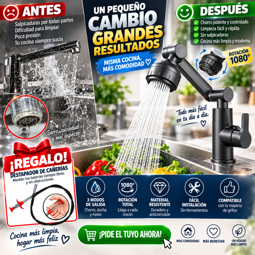 Grifo Universal 1080° + Garra Flexible de Rega