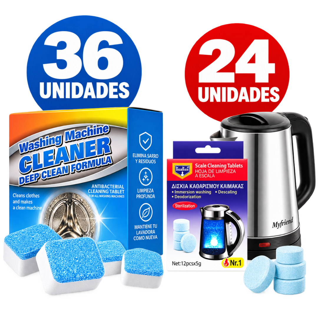 Pack Limpieza Total para Cocina y Lavadora – 24 + 36 Unidades