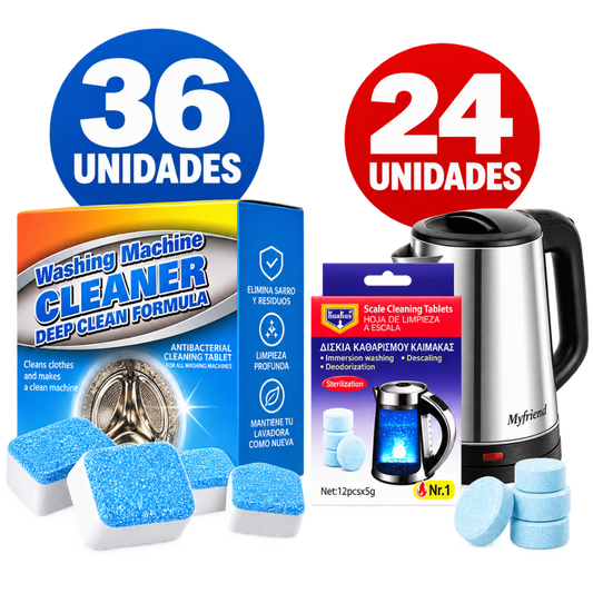 Pack Limpieza Total para Cocina y Lavadora – 24 + 36 Unidades
