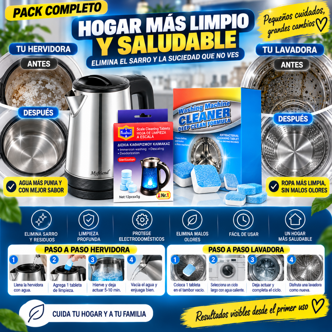 Pack Limpieza Total para Cocina y Lavadora – 24 + 36 Unidades