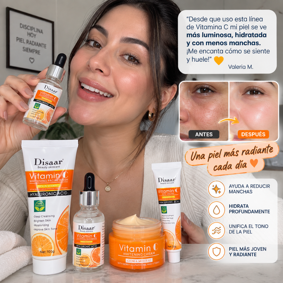 Kit Facial Completo Vitamina C – 5 Productos | Hidratación y Luminosidad