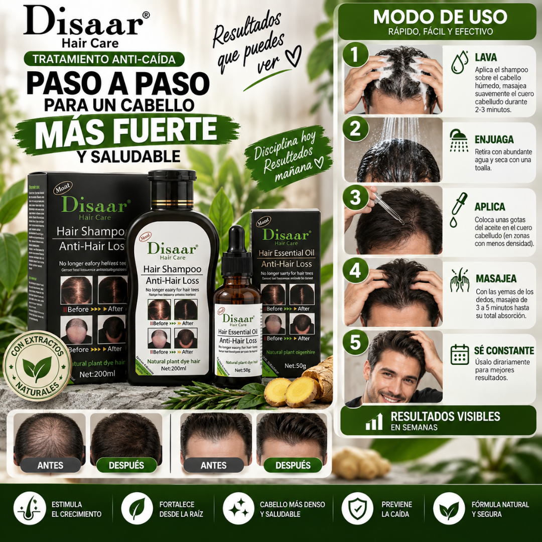 Pack Disaar Anticaída – Shampoo + Aceite | Fortalecimiento y Vitalidad