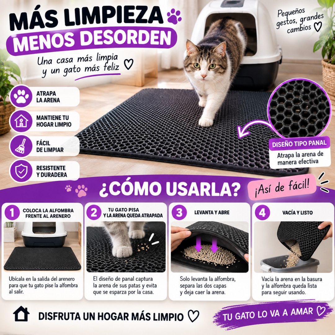 Alfombra Atrapa Arena de Gatos Tapete