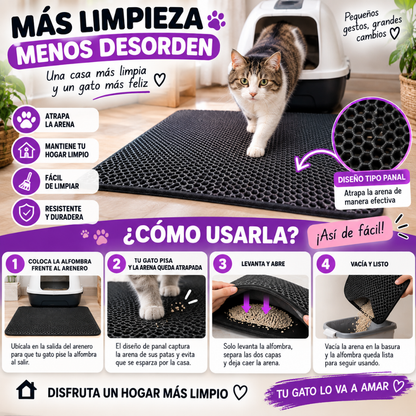 Alfombra Atrapa Arena de Gatos Tapete