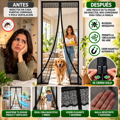 Cortina Mosquitera Magnética para Puerta 2x1 | Protección contra Insectos