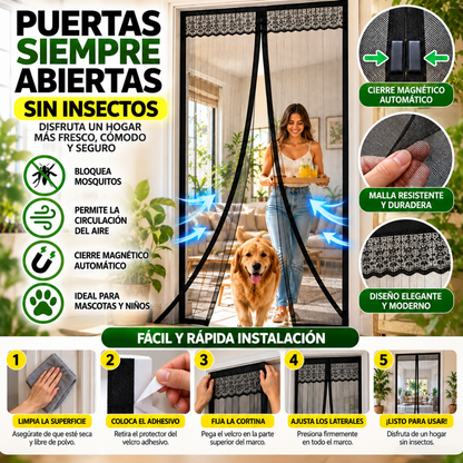 Cortina Mosquitera Magnética para Puerta 2x1 | Protección contra Insectos
