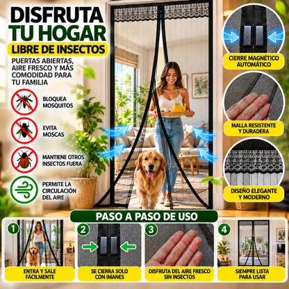Cortina Mosquitera Magnética para Puerta 2x1 | Protección contra Insectos