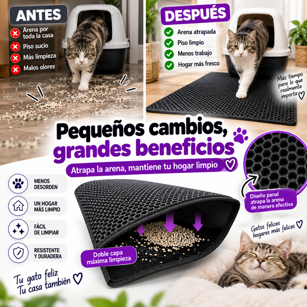 Alfombra Atrapa Arena de Gatos Tapete