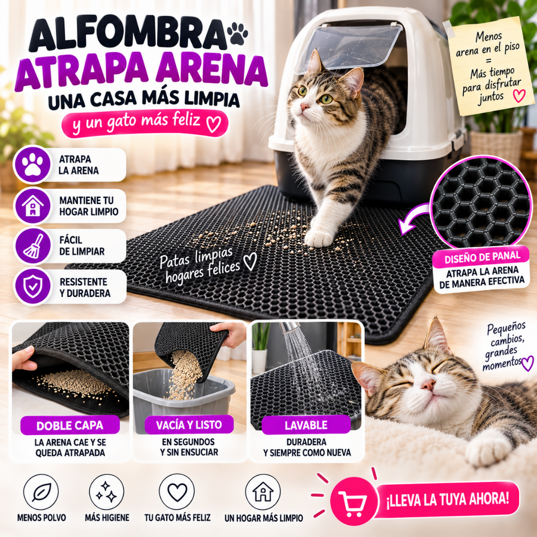 Alfombra Atrapa Arena de Gatos Tapete