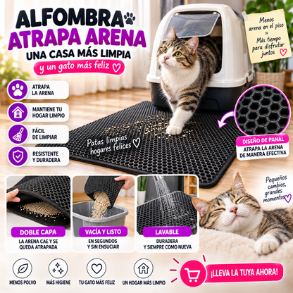 Alfombra Atrapa Arena de Gatos Tapete