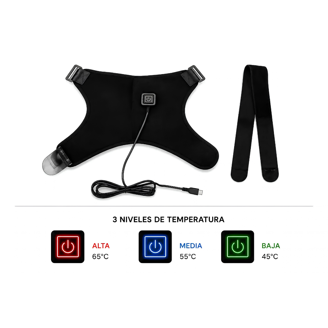 Hombrera Térmica Eléctrica -USB  Calor para Hombro, Cuello y Espalda