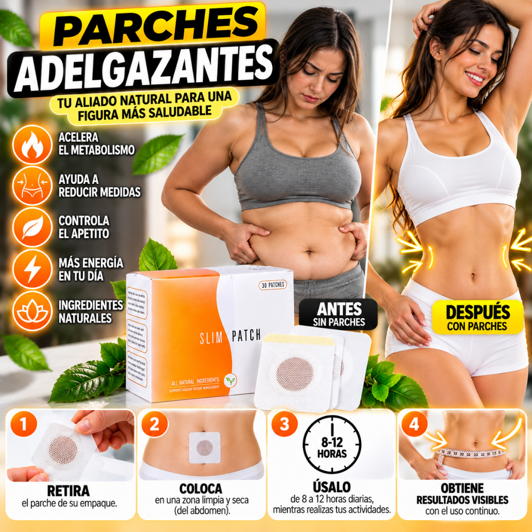 Slim Patch Adelgazante | Control del Apetito | Apoyo al Metabolismo | 60 UND