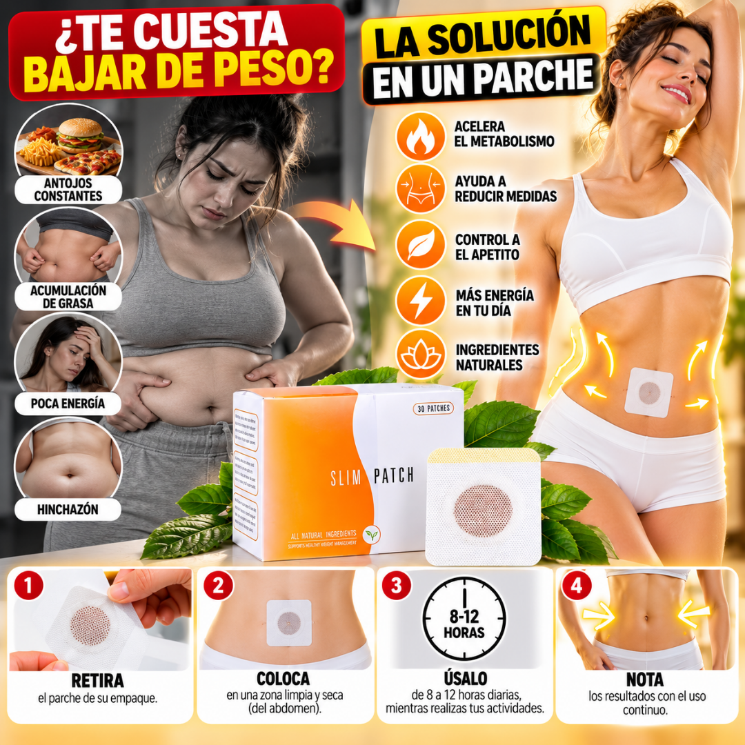 Slim Patch Adelgazante | Control del Apetito | Apoyo al Metabolismo | 60 UND