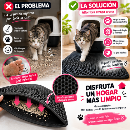 Alfombra Atrapa Arena de Gatos Tapete