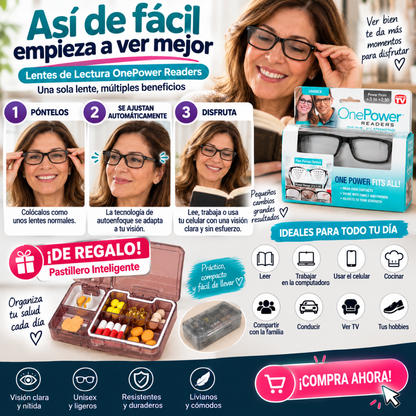 Lente One Power 2X1 + Pastillero de Regalo