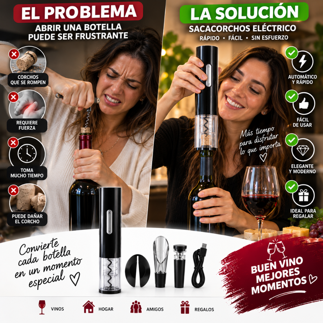 Sacacorchos Eléctrico para Vino