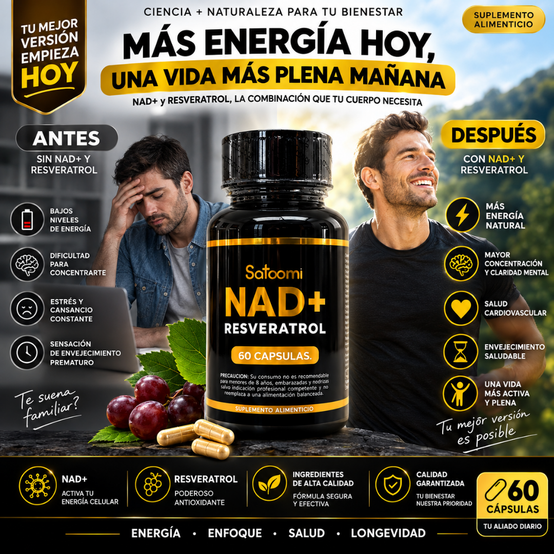 NAD+ Resveratrol 60 Capsulas.