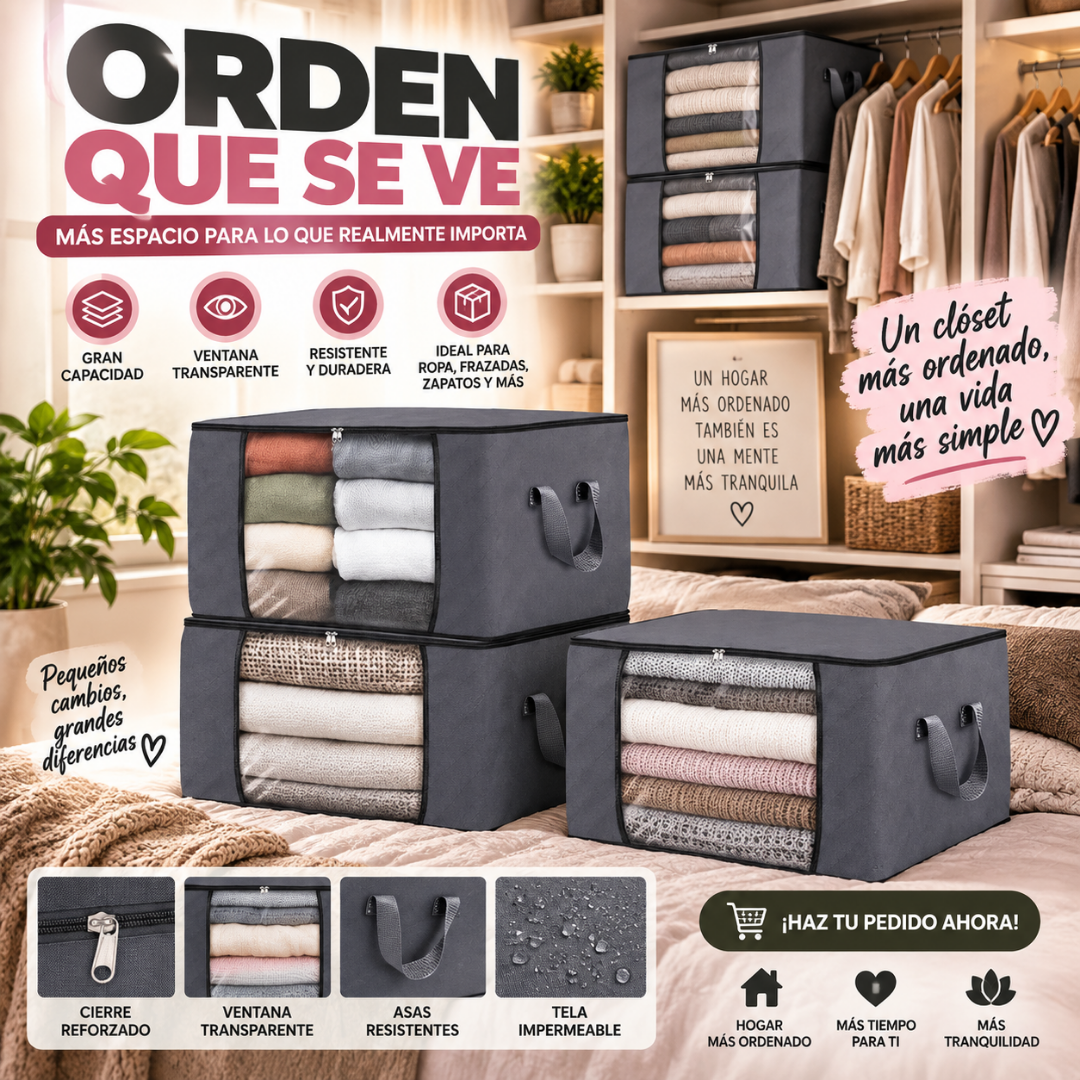 Caja Organizadora de Tela con Visor X6