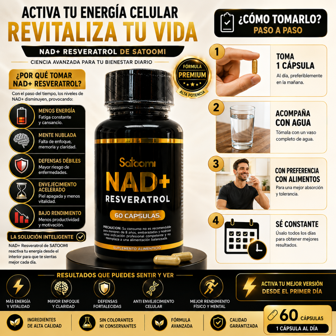 NAD+ Resveratrol 60 Capsulas.