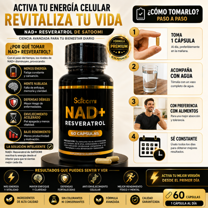 NAD+ Resveratrol 60 Capsulas.