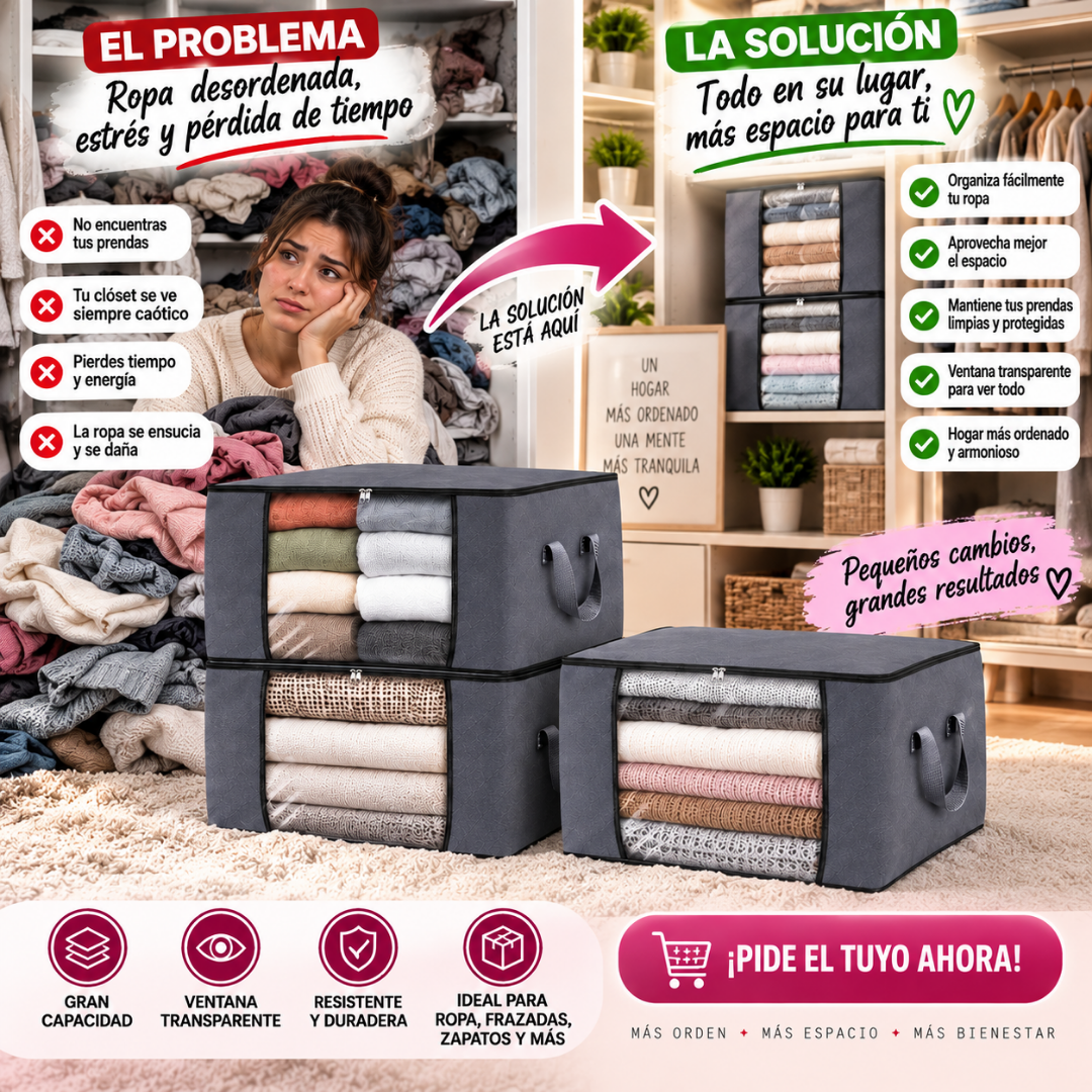 Caja Organizadora de Tela con Visor X6