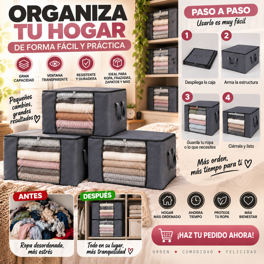 Caja Organizadora de Tela con Visor X6