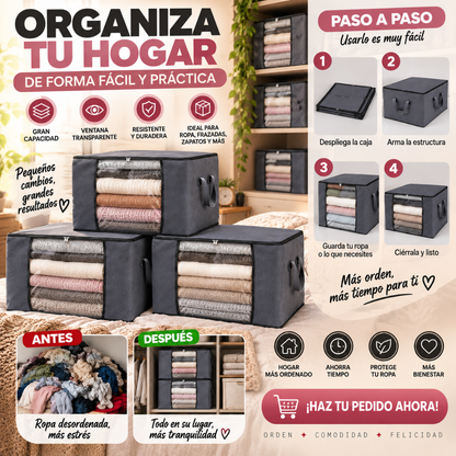 Caja Organizadora de Tela con Visor X6