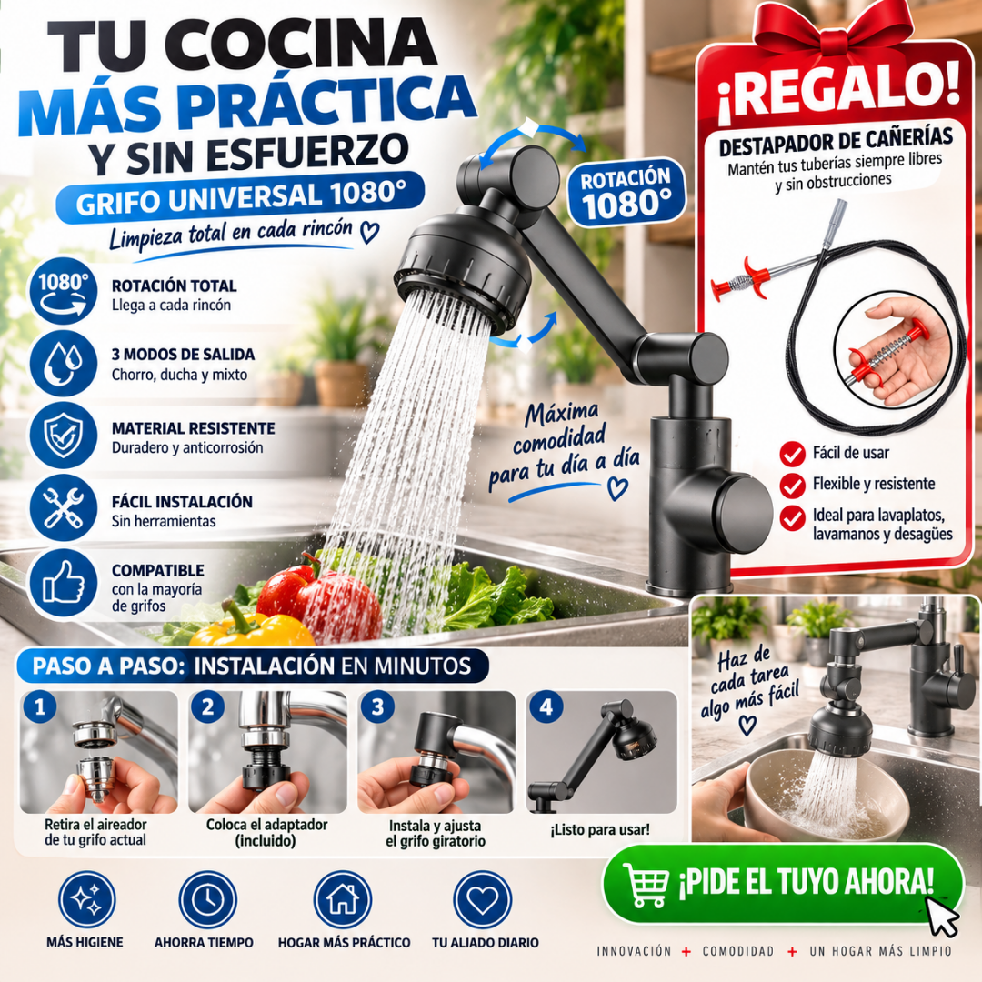 Grifo Universal 1080° + Garra Flexible de Rega