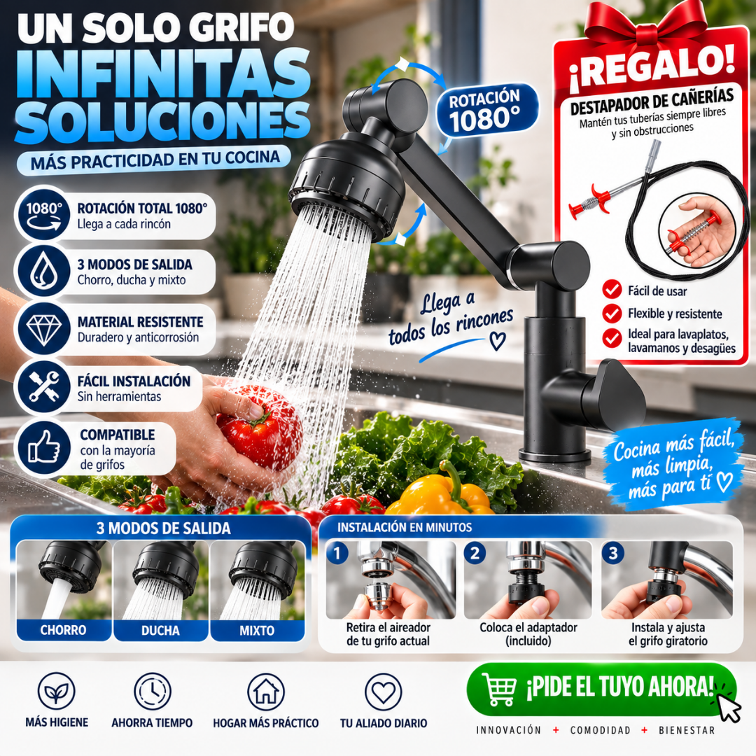 Grifo Universal 1080° + Garra Flexible de Rega
