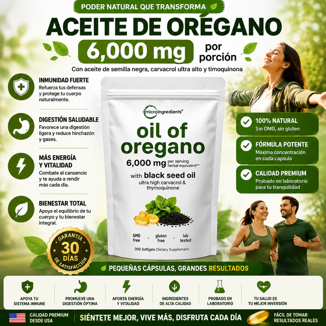 Aceite de Orégano 6000 mg 60 Cap.