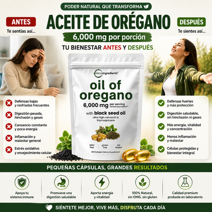 Aceite de Orégano 6000 mg 60 Cap.